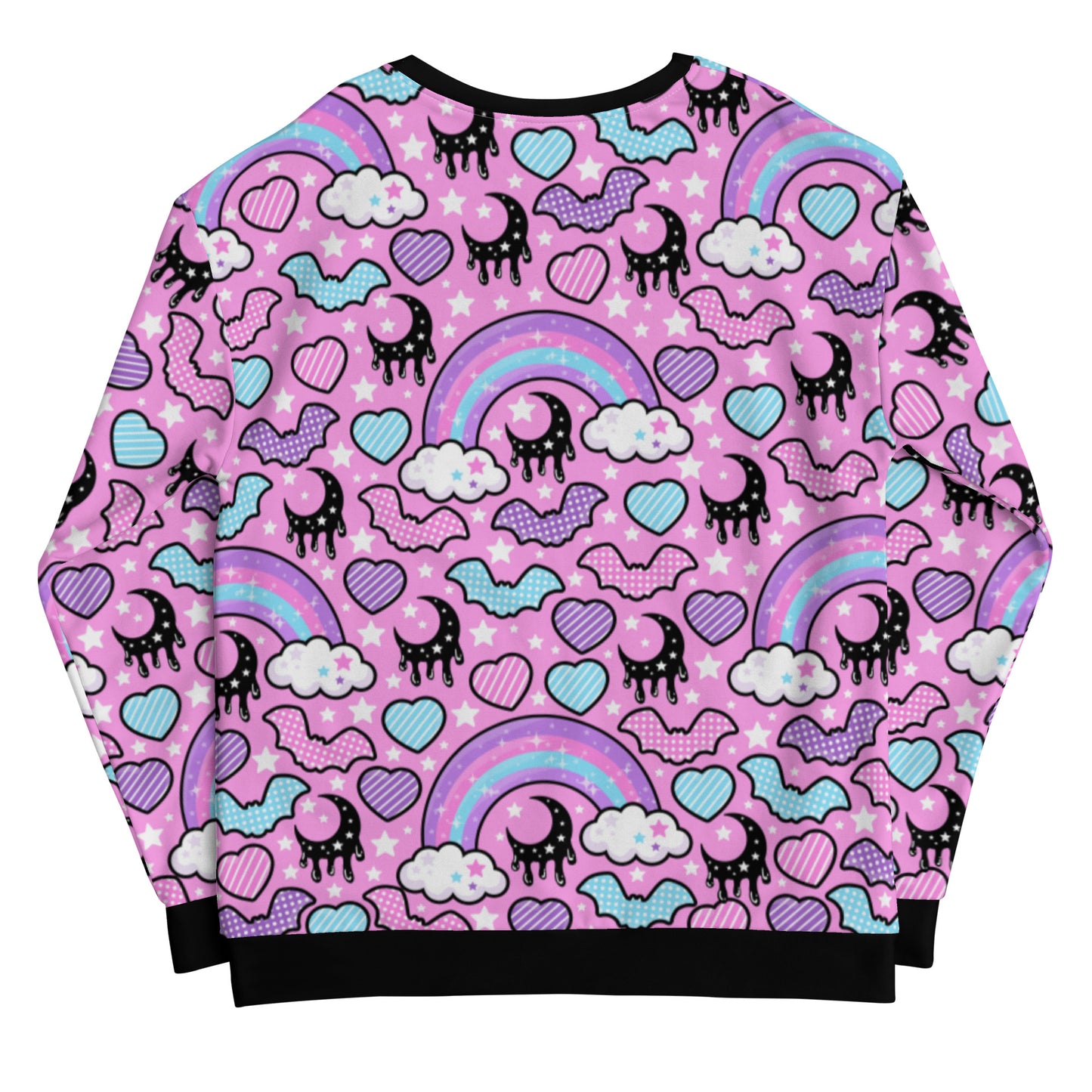 Rainbow Spooky Bats Pink Unisex Sweatshirt