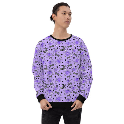 Magical Kawaii Spooky Bats Purple Unisex Sweatshirt