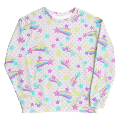 Starry Party White Unisex Sweatshirt