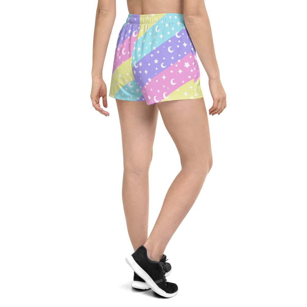 Cosmic Rainbow Women's Athletic Short Shorts