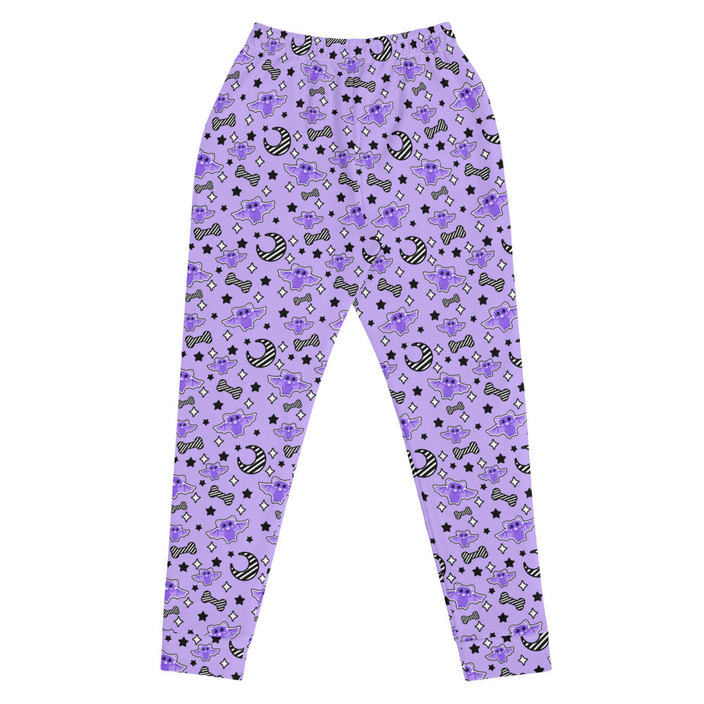 Magical Kawaii Spooky Bats Purple Women's Joggers