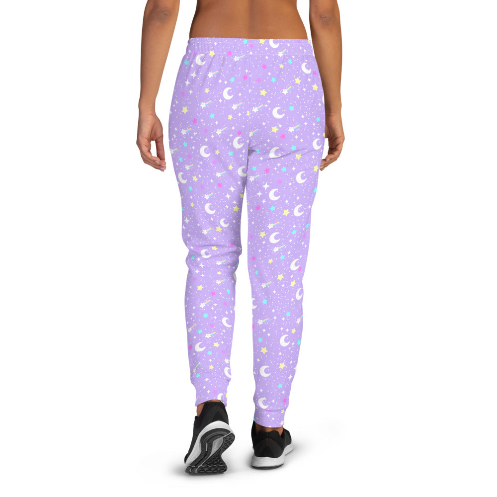 Starry Glitter Purple Women's Joggers