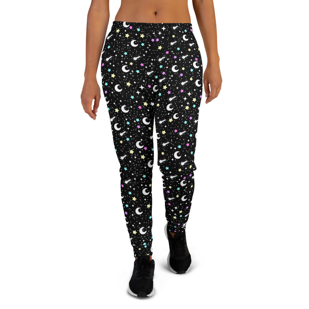 Starry Glitter Black Women's Joggers