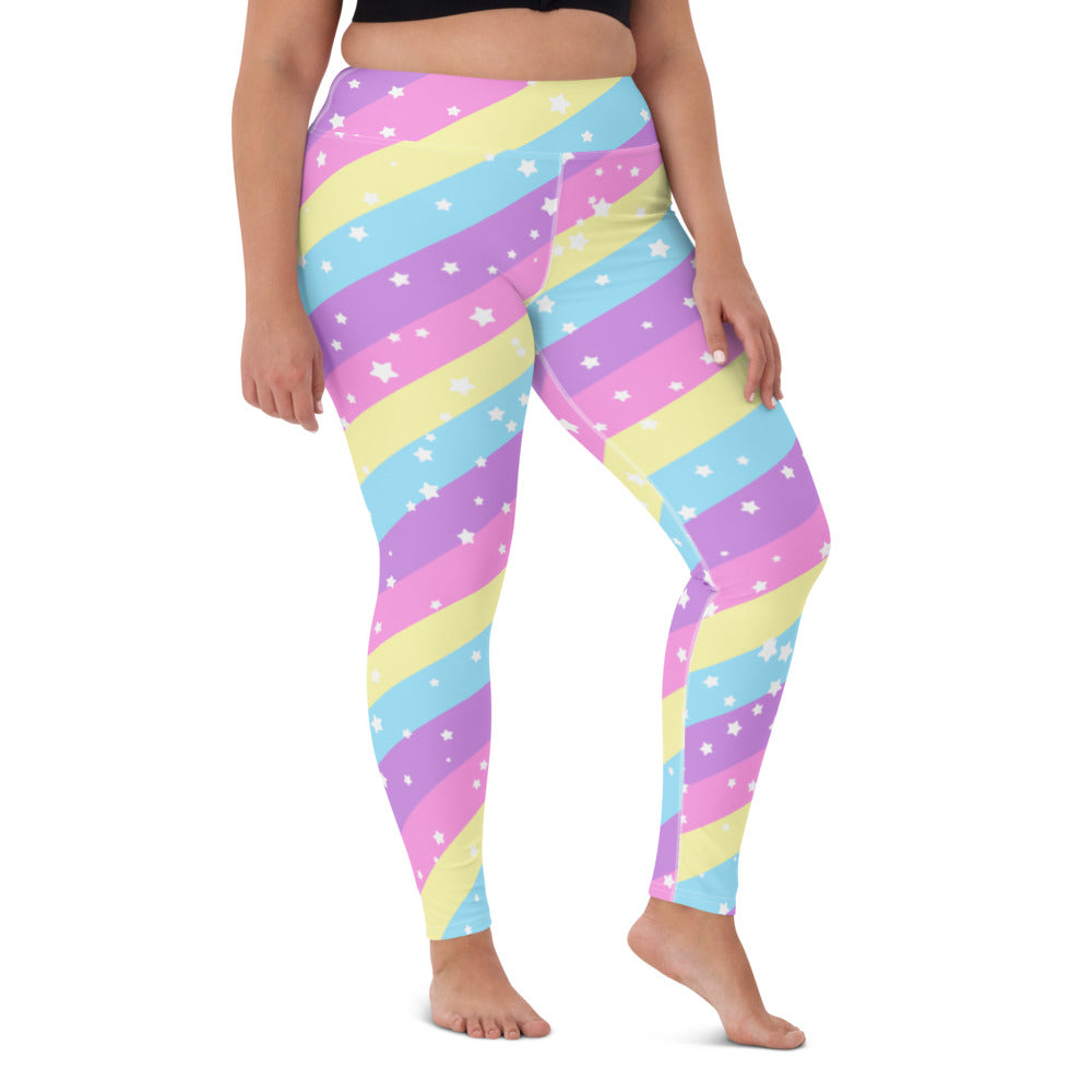 Starry Party Rainbow Yoga Leggings