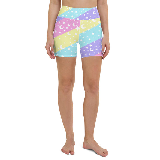 Cosmic Rainbow Yoga Shorts