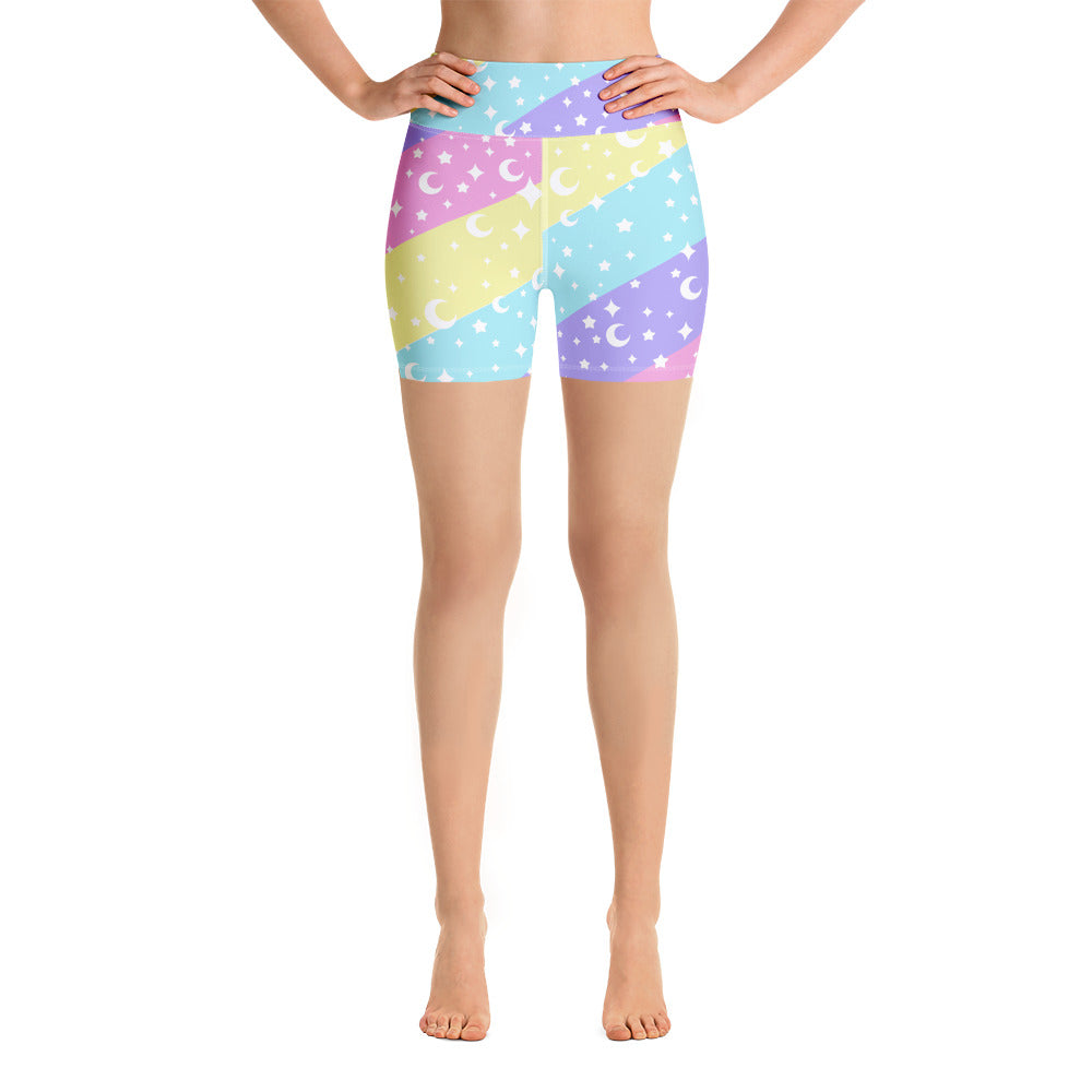 Cosmic Rainbow Yoga Shorts