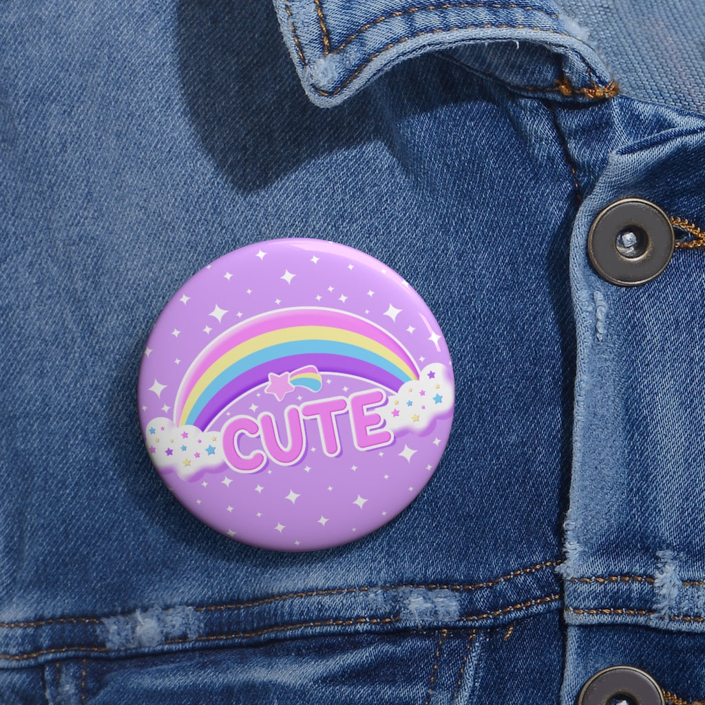 Rainbow Cute Magic Purple Button Badge Pin (2.25")