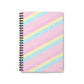 Teatime Fantasy Pink Rainbow Spiral Notebook - Ruled Line