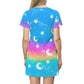 Magical Fairy Time (Rainbow Sunny Day) All Over Print T-Shirt Mini Dress
