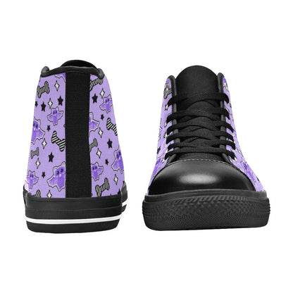 Magical Kawaii Spooky Bats Purple Men’s High Top Sneakers
