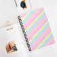 Teatime Fantasy Pink Rainbow Spiral Notebook - Ruled Line