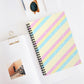 Teatime Fantasy Yellow Rainbow Spiral Notebook - Ruled Line