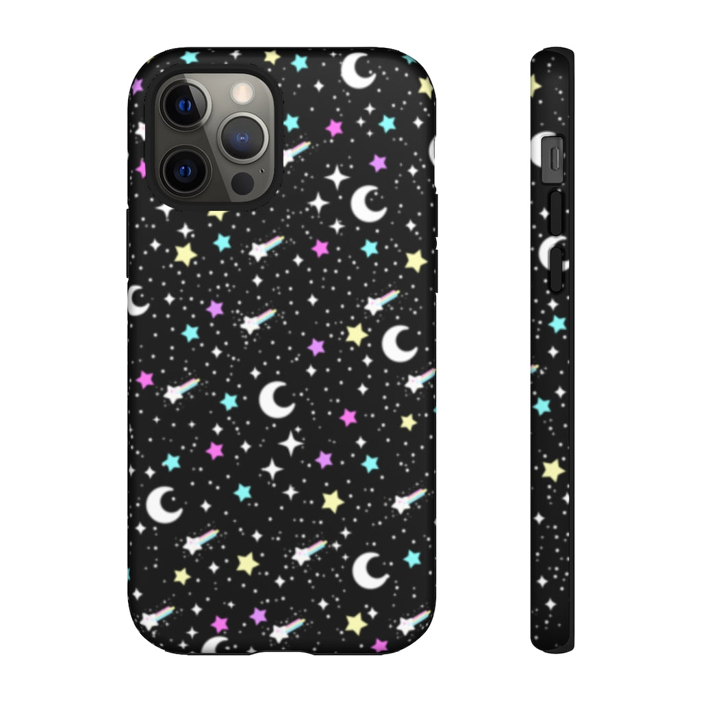 Starry Glitter Black Tough Phone Case