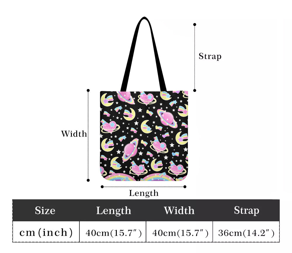 Electric Star Wave Pink Canvas Tote Bag