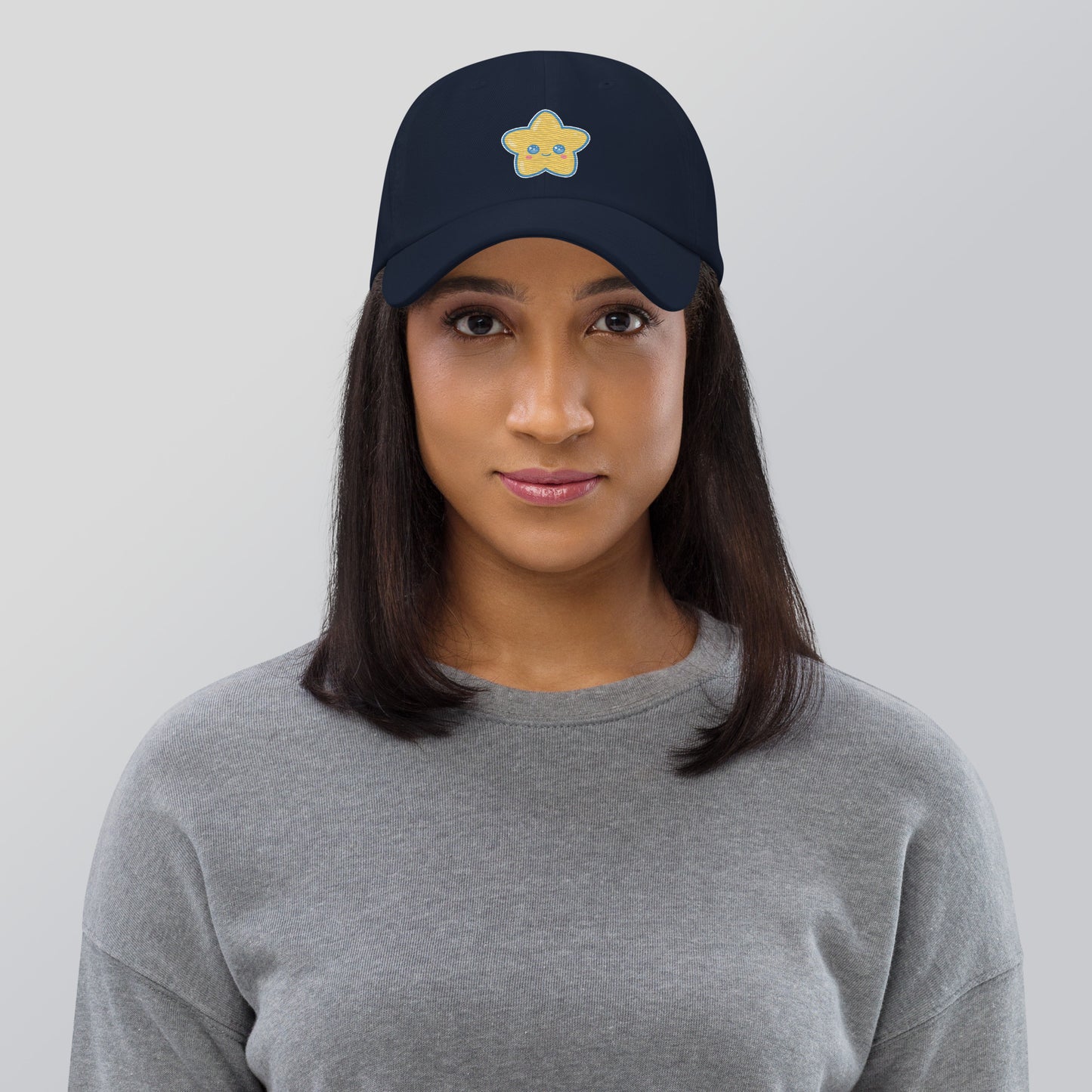 Kawaii Star Embroidered Navy Hat