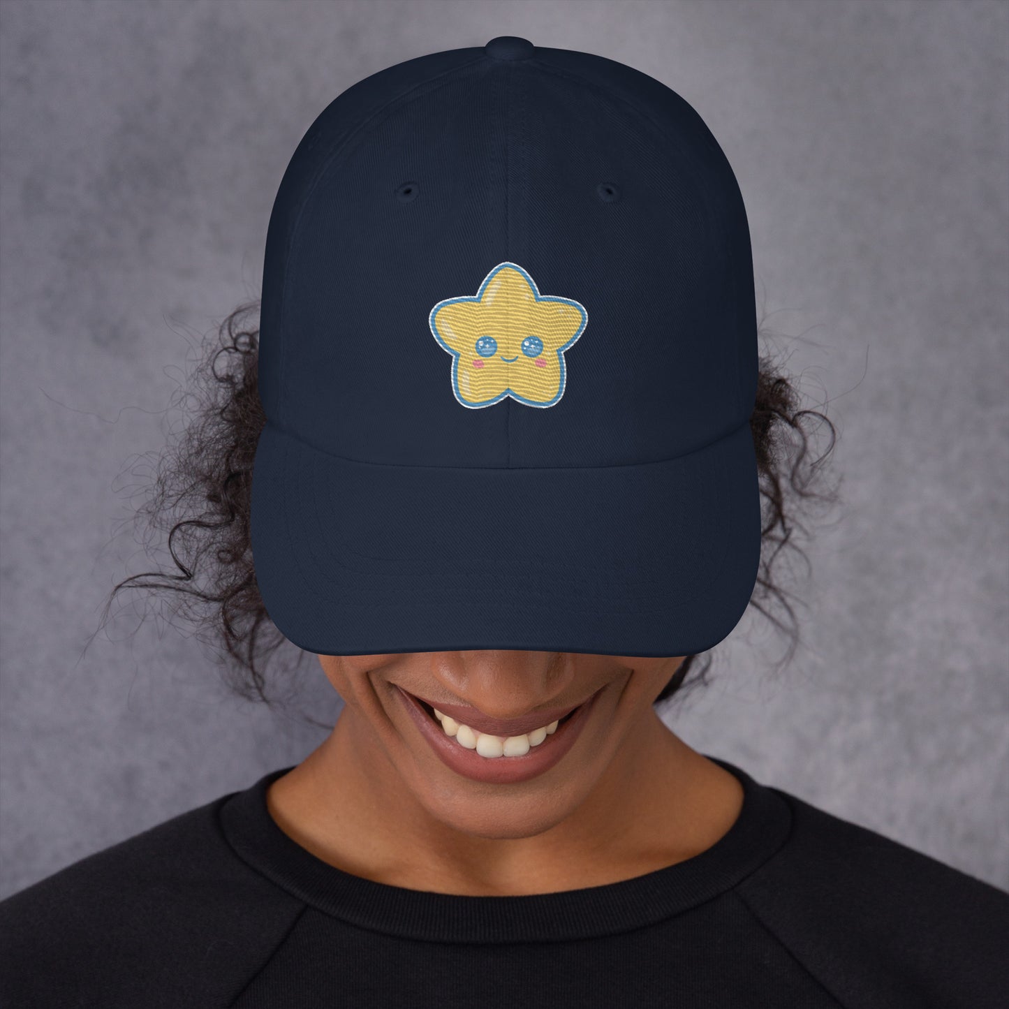 Kawaii Star Embroidered Navy Hat