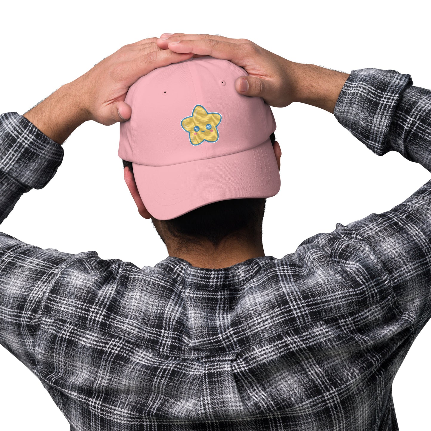Kawaii Star Embroidered Pink Hat