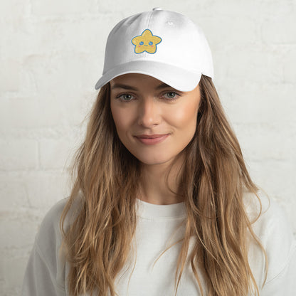 Kawaii Star Embroidered White Hat