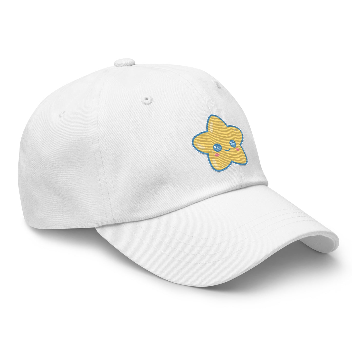 Kawaii Star Embroidered White Hat