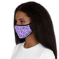 Magical kawaii spooky bats purple Fitted Polyester Face Mask