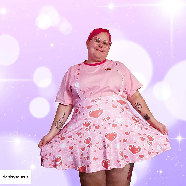 Sweet Feelings pink suspender skater skirt [made to order]