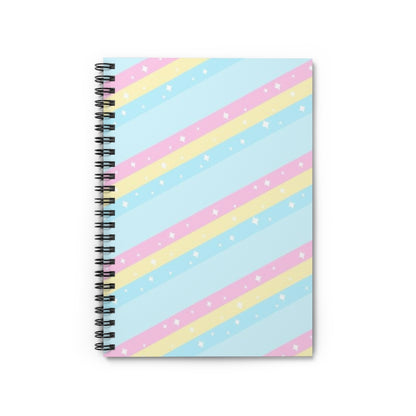 Teatime Fantasy Blue Rainbow Spiral Notebook - Ruled Line
