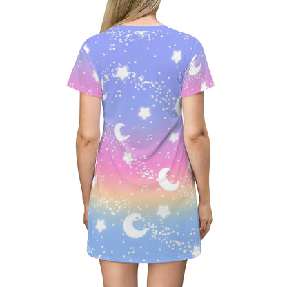 Magical Fairy Time (Rainbow Sunset) All Over Print T-Shirt Mini Dress