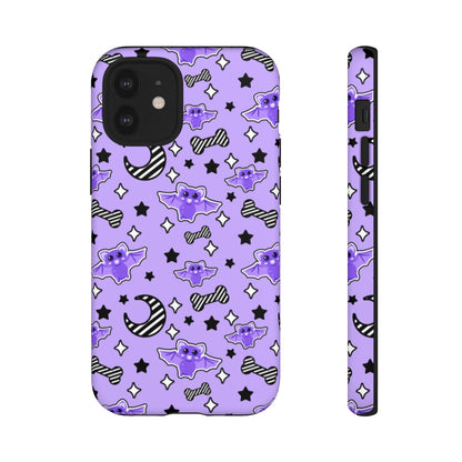 Magical Kawaii Spooky Bats Purple Tough Phone Case