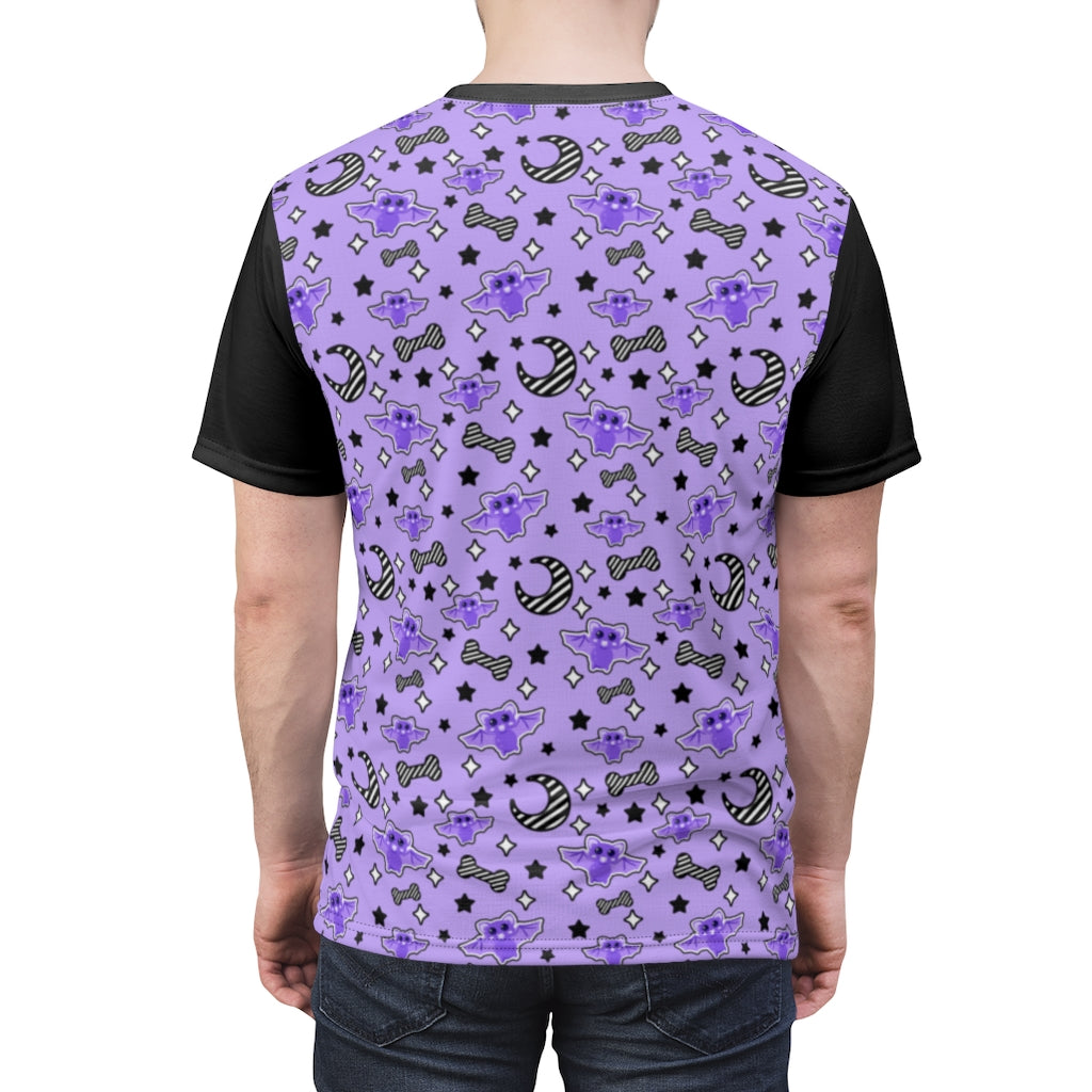 Magical Kawaii Spooky Bats Purple Unisex Sports T-shirt