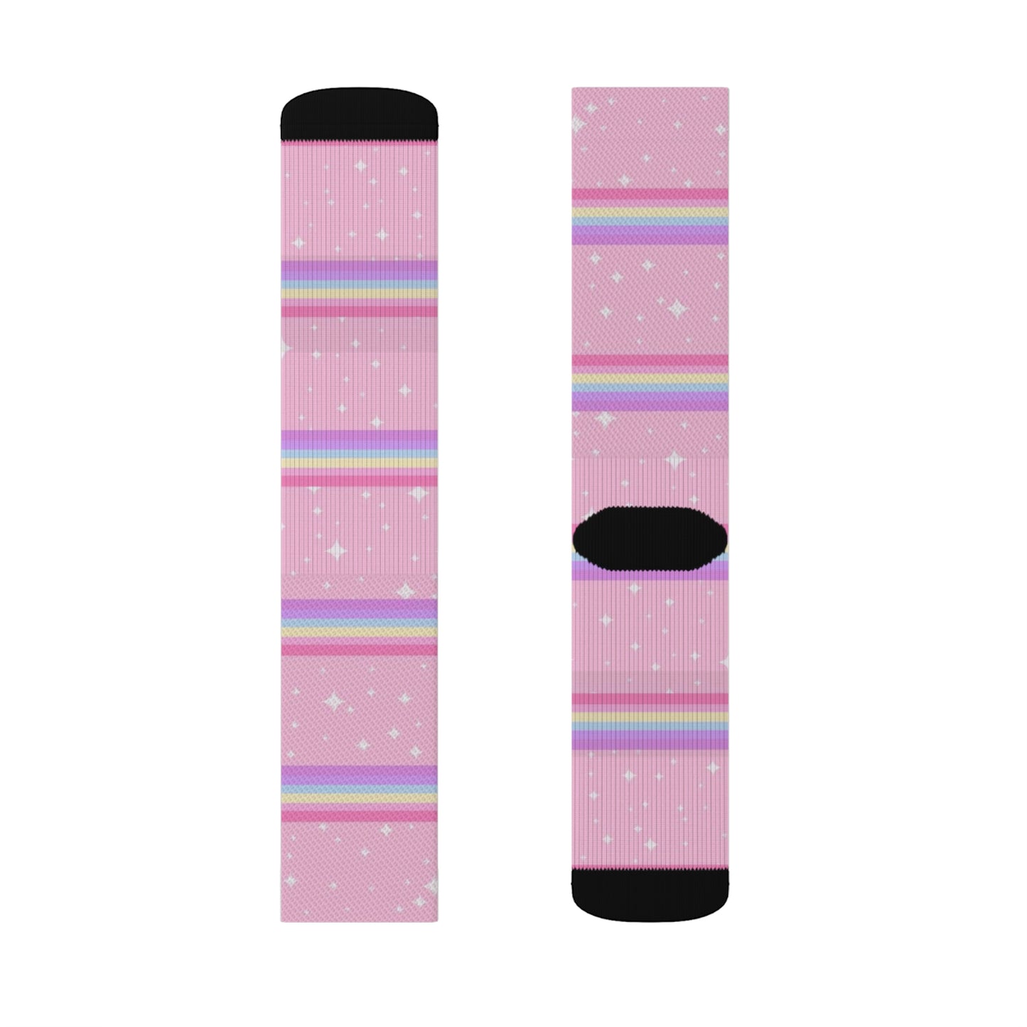 Kawaii Sparkle Cake Rainbow Beam Sublimation Socks