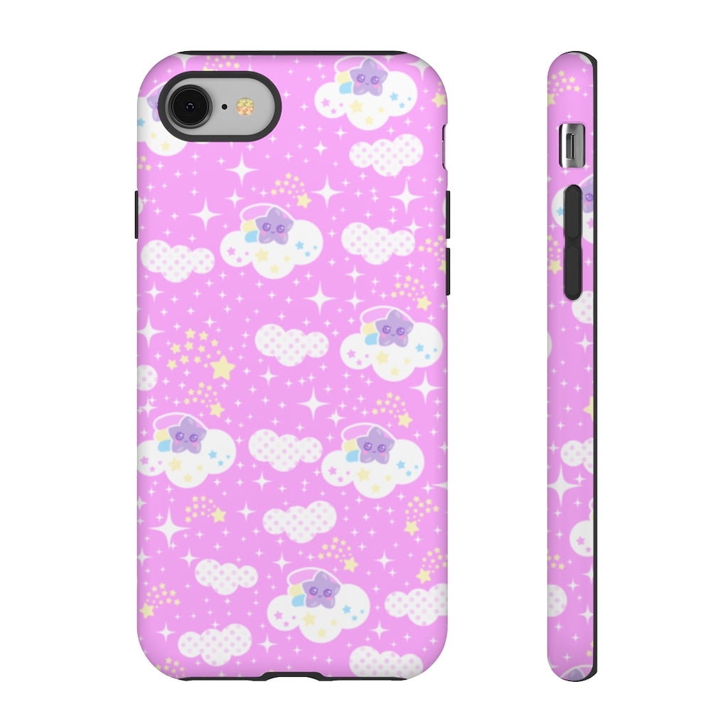 Shooting Star Clouds Pink Tough Phone Case