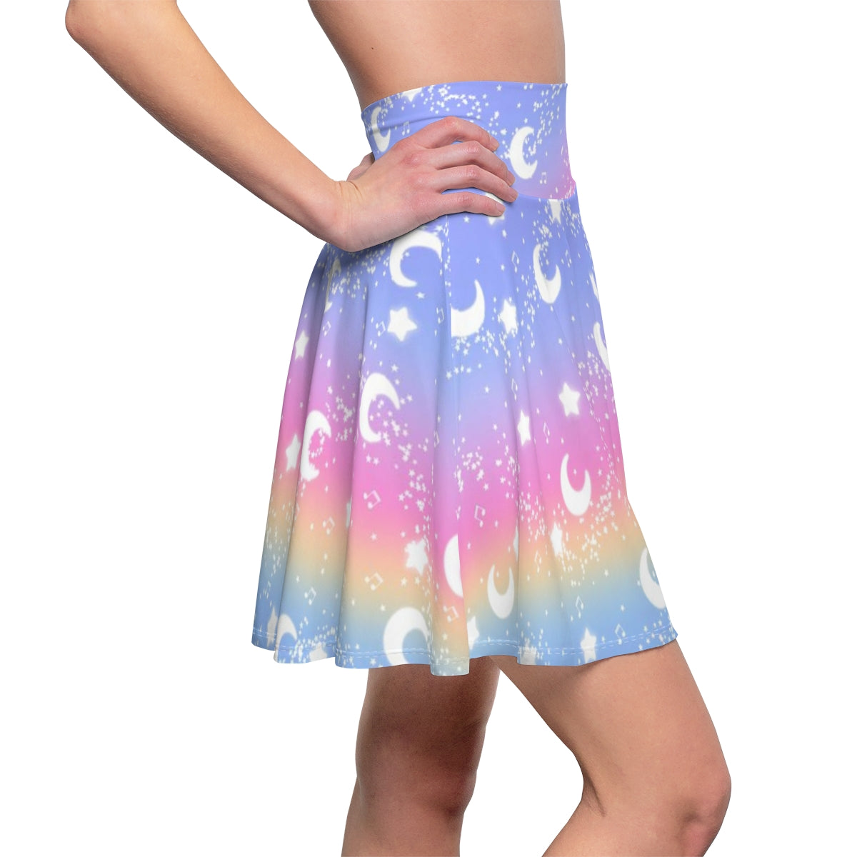 Magical Fairy Time (Rainbow Sunset) High Waist Skater Skirt
