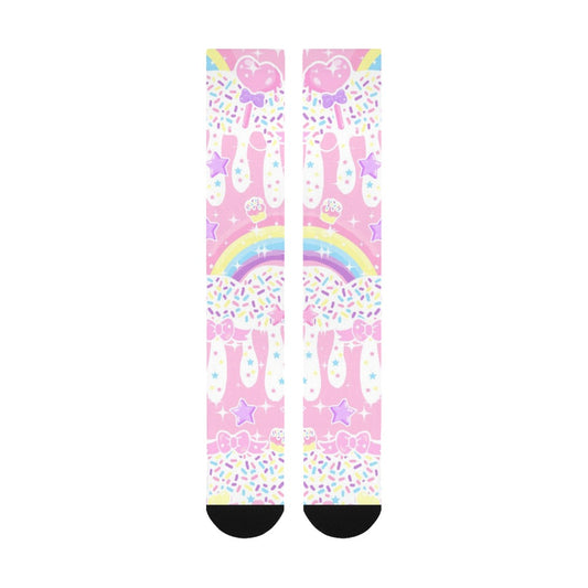 Rainbow Sweets Pink Knee Socks