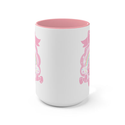 Teatime Fantasy Pink Accent Coffee Mug, 15oz
