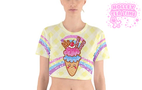 Ice Cream Picnic Cotton Crop Top [made to order]