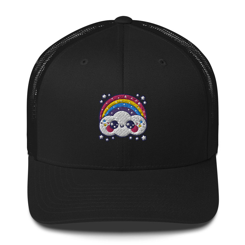 Happy Rainbow Cloud Trucker Cap