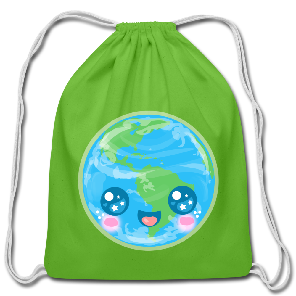 Kawaii Earth Cotton Drawstring Bag [SPOD] - clover