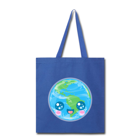 Kawaii Earth Tote Bag [SPOD] - royal blue