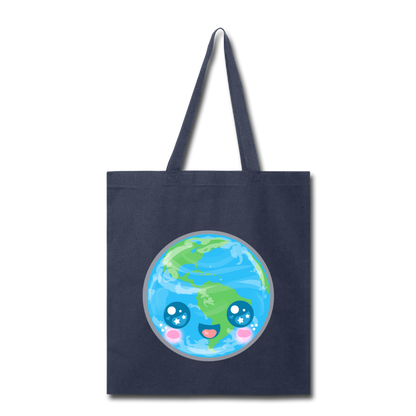 Kawaii Earth Tote Bag [SPOD] - navy