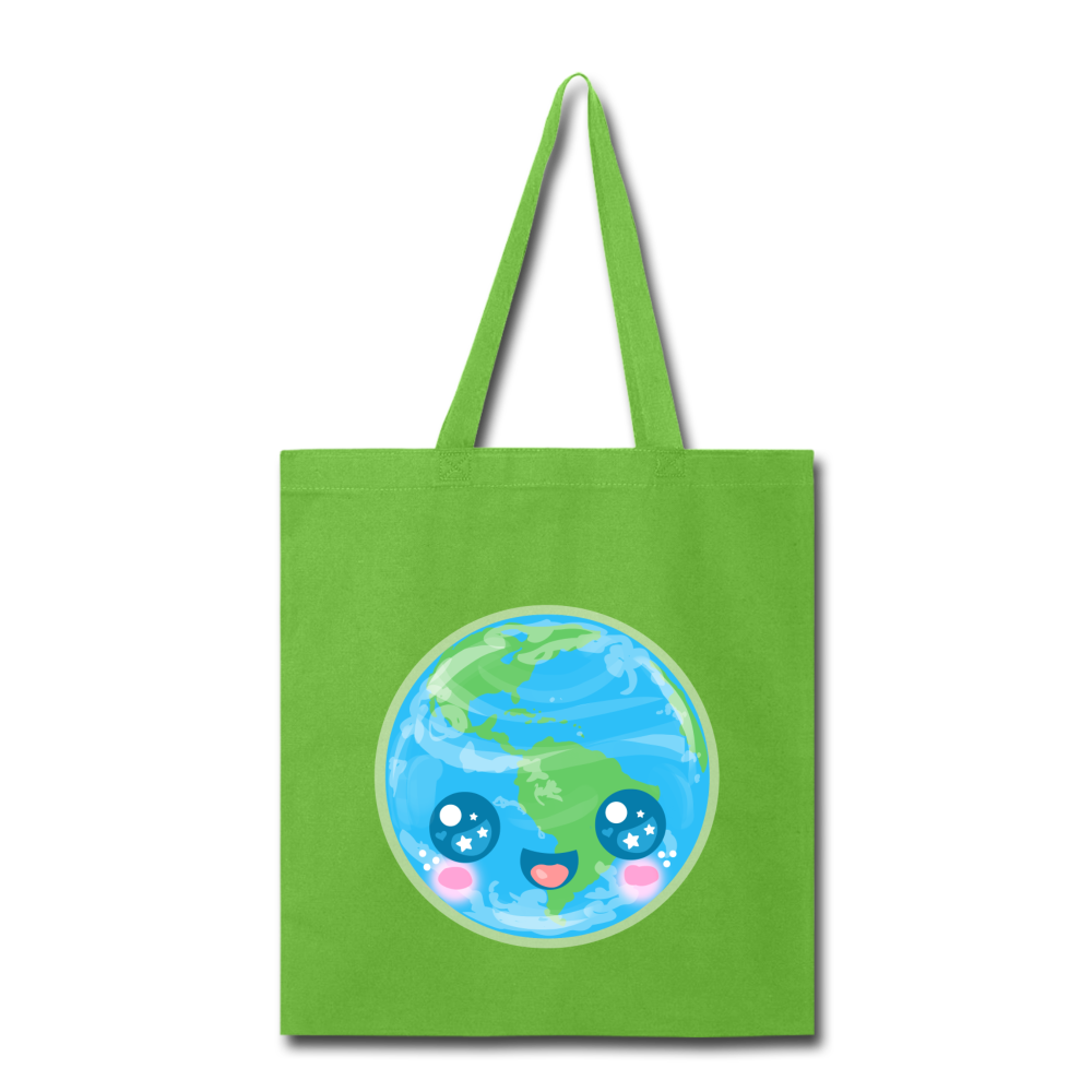 Kawaii Earth Tote Bag [SPOD] - lime green