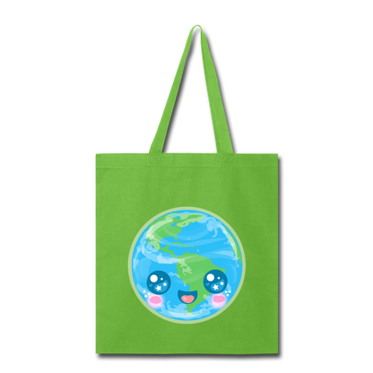 Kawaii Earth Tote Bag [SPOD] - lime green