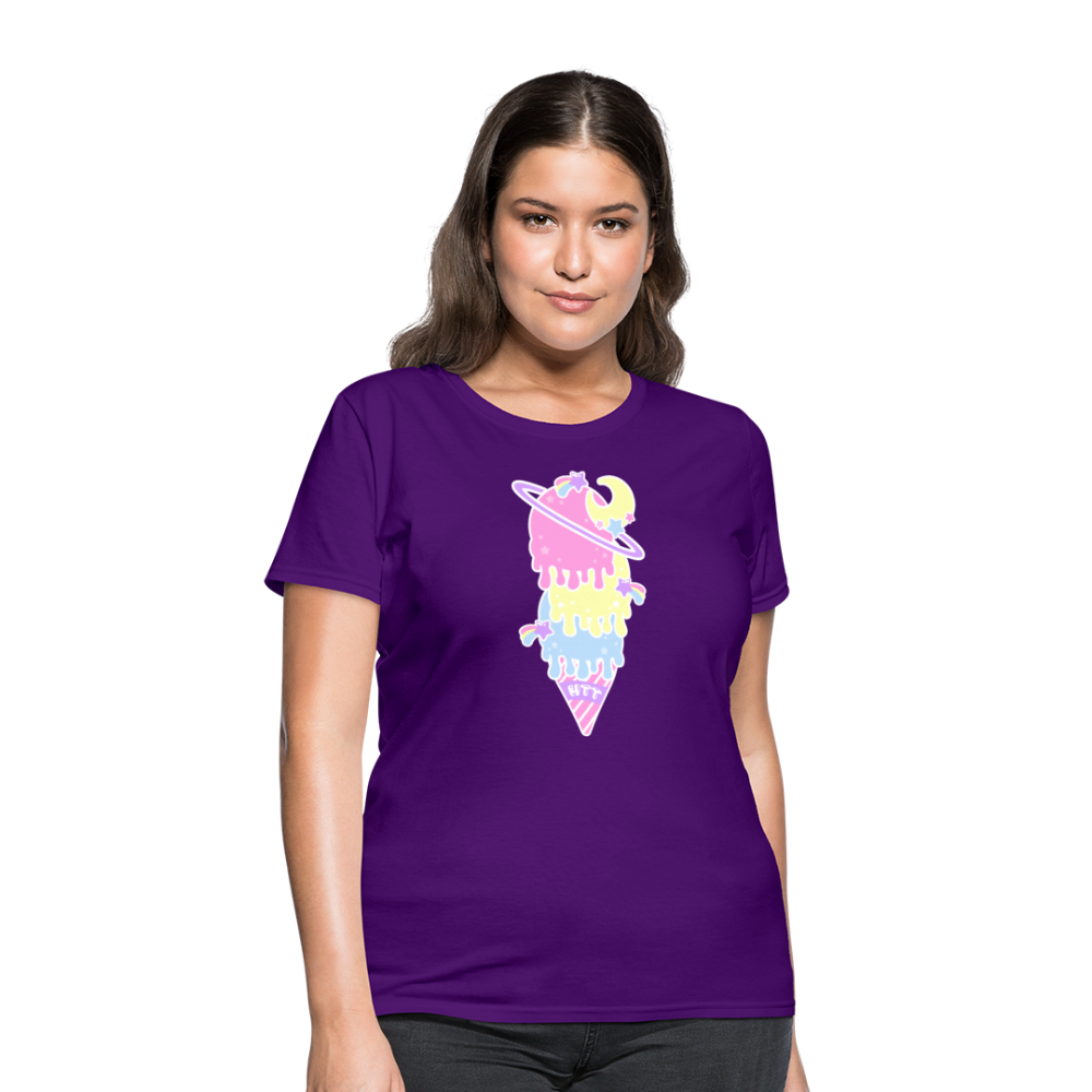 Kawaii cosmic melty ice cream Women's T-Shirt - purple