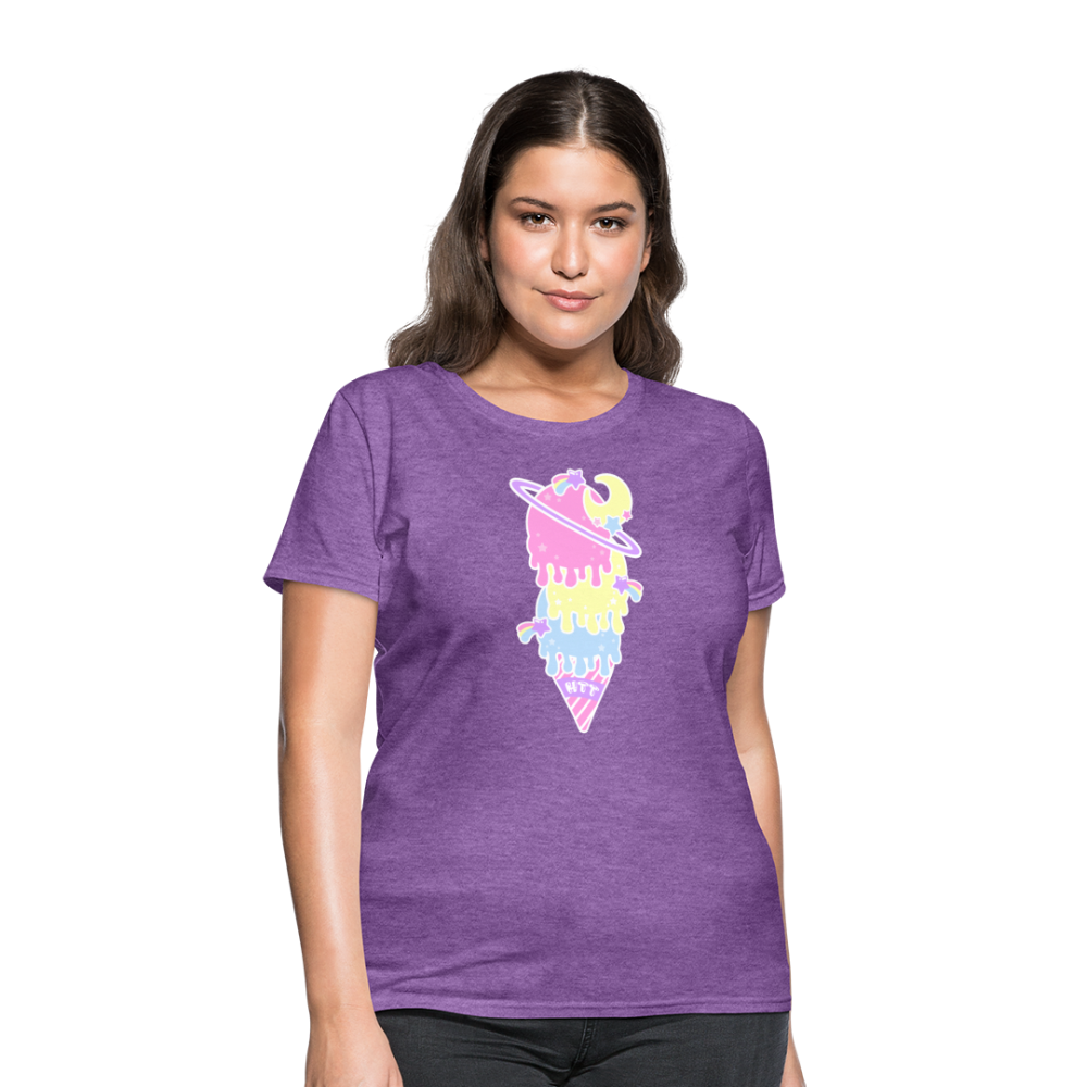 Kawaii cosmic melty ice cream Women's T-Shirt - purple heather