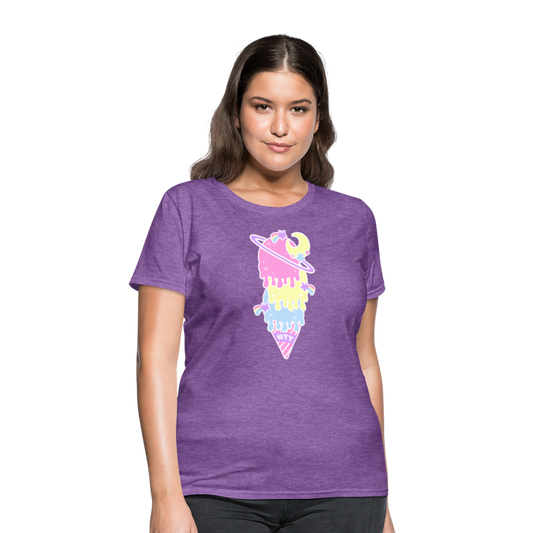 Kawaii cosmic melty ice cream Women's T-Shirt - purple heather