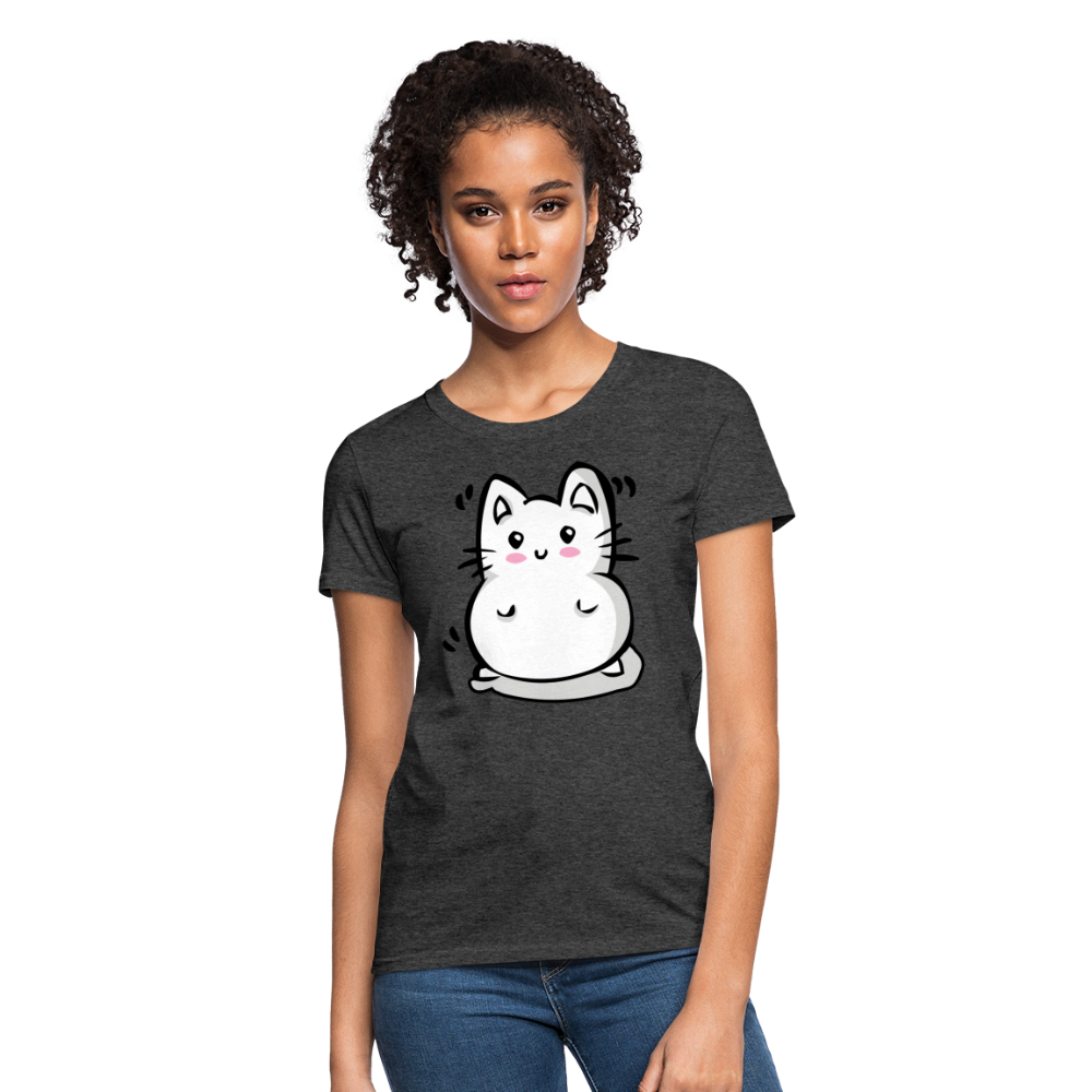 Marshmallow Kitty Women's T-Shirt - heather black