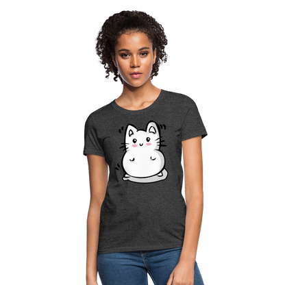 Marshmallow Kitty Women's T-Shirt - heather black