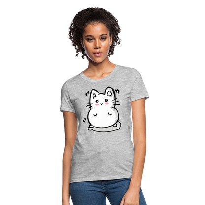 Marshmallow Kitty Women's T-Shirt - heather gray