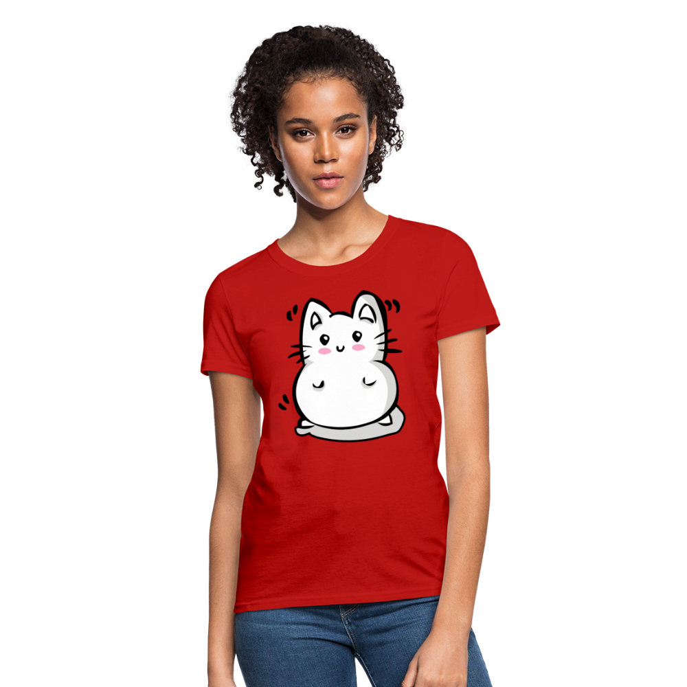 Marshmallow Kitty Women's T-Shirt - red