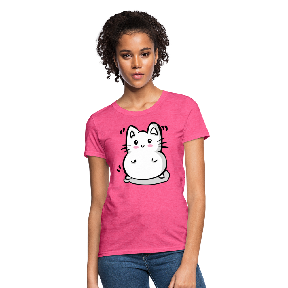 Marshmallow Kitty Women's T-Shirt - heather pink