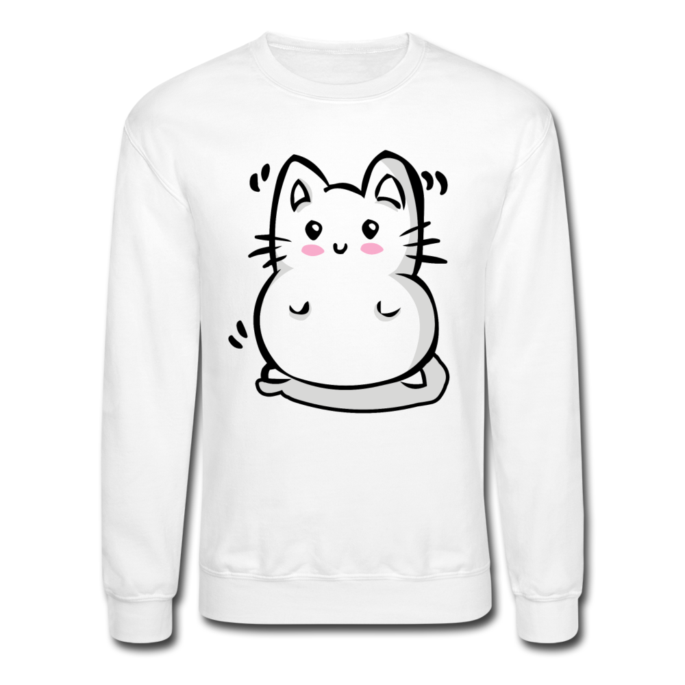 Marshmallow Kitty Unisex Crewneck Sweatshirt - white